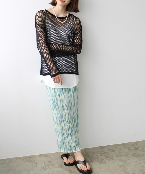 GeeRA（ジーラ）の「綿100％ロング丈レイヤードキャミソール（キャミソール・レディース・ブラック/オフホワイト・MEDIUM/LARGE/X-LARGE/XX-LARGE）」の21枚目の写真