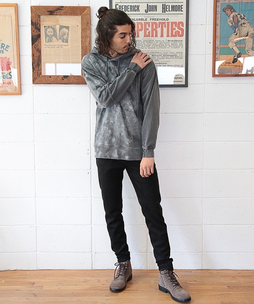 RATTLE TRAP（ラトルトラップ）の「ムラ染め裏毛パーカー（パーカー・メンズ・カーキ/ブルー/チャコール・M/L/S）」の8枚目の写真