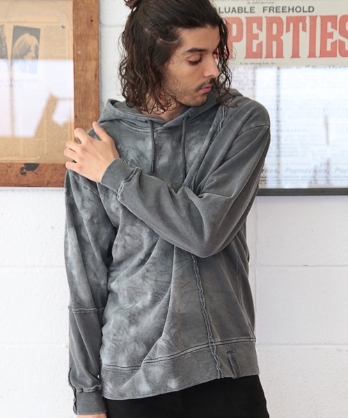 RATTLE TRAP（ラトルトラップ）の「ムラ染め裏毛パーカー（パーカー・メンズ・カーキ/ブルー/チャコール・M/L/S）」の10枚目の写真