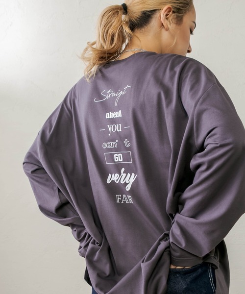 RASVOA（ラスボア）の「【WEB限定】ランダムバックロゴロンＴ（Tシャツ/カットソー・レディース・グレイッシュベージュ/チャコールグレー/ブラック/オフホワイト・FREE）」の3枚目の写真