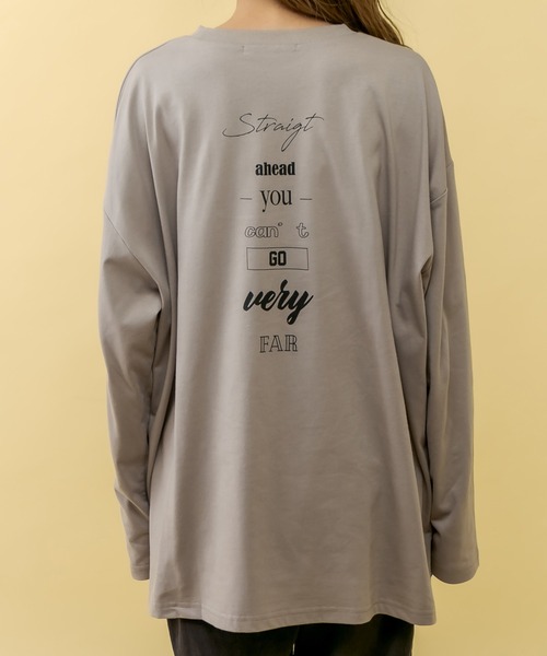 RASVOA（ラスボア）の「【WEB限定】ランダムバックロゴロンＴ（Tシャツ/カットソー・レディース・グレイッシュベージュ/チャコールグレー/ブラック/オフホワイト・FREE）」の8枚目の写真