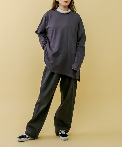 RASVOA（ラスボア）の「【WEB限定】ランダムバックロゴロンＴ（Tシャツ/カットソー・レディース・グレイッシュベージュ/チャコールグレー/ブラック/オフホワイト・FREE）」の13枚目の写真