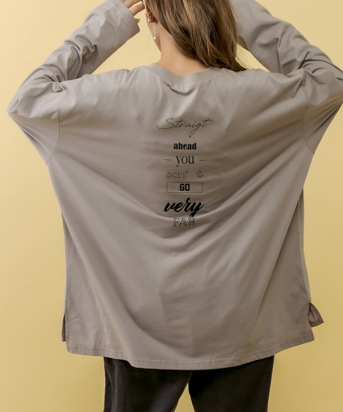 RASVOA（ラスボア）の「【WEB限定】ランダムバックロゴロンＴ（Tシャツ/カットソー・レディース・グレイッシュベージュ/チャコールグレー/ブラック/オフホワイト・FREE）」の7枚目の写真