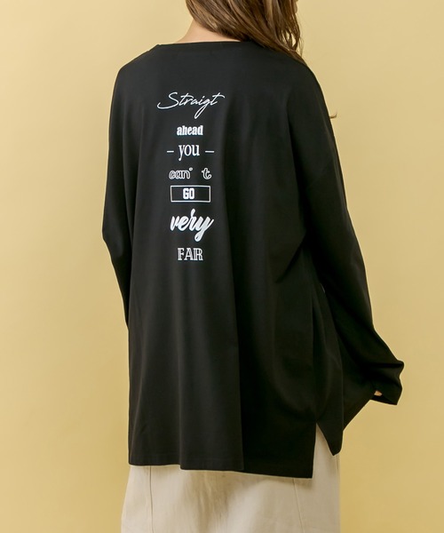 RASVOA（ラスボア）の「【WEB限定】ランダムバックロゴロンＴ（Tシャツ/カットソー・レディース・グレイッシュベージュ/チャコールグレー/ブラック/オフホワイト・FREE）」の14枚目の写真