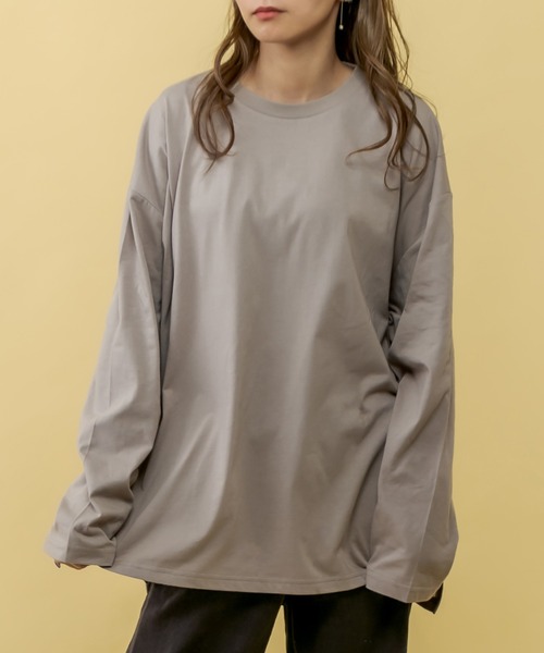 RASVOA（ラスボア）の「【WEB限定】ランダムバックロゴロンＴ（Tシャツ/カットソー・レディース・グレイッシュベージュ/チャコールグレー/ブラック/オフホワイト・FREE）」の10枚目の写真