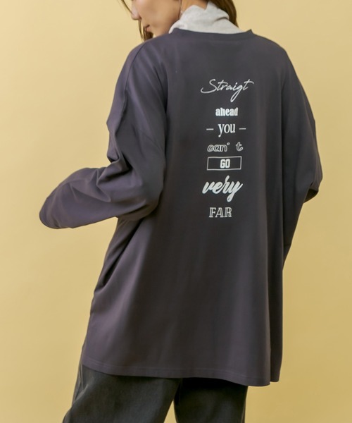 RASVOA（ラスボア）の「【WEB限定】ランダムバックロゴロンＴ（Tシャツ/カットソー・レディース・グレイッシュベージュ/チャコールグレー/ブラック/オフホワイト・FREE）」の6枚目の写真