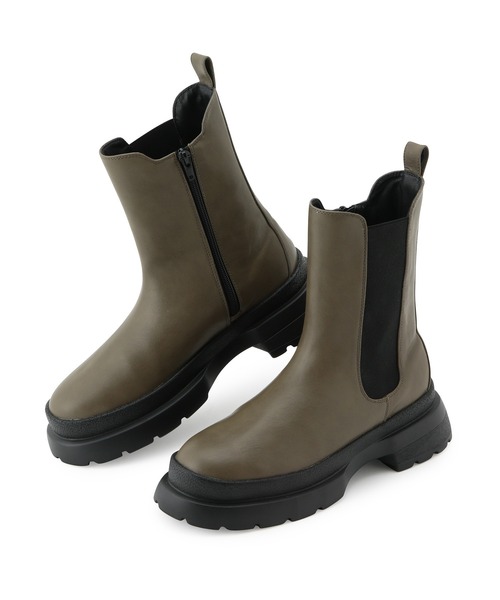 Juze（ジュゼ）の「【新色追加】【軽量】やわらかな履き心地。トラックソールサイドゴアブーツ（ブーツ・レディース・ブラック/カーキ/オフホワイト/ホワイト・S/LL/L/M）」の18枚目の写真