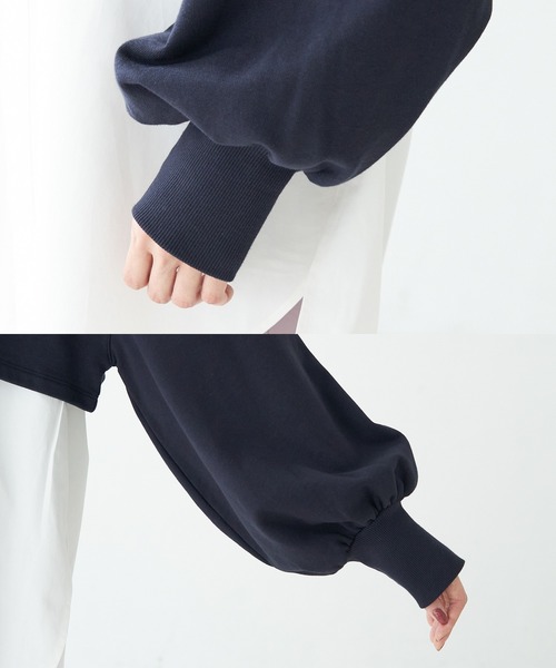 ROPE' PICNIC（ロペピクニック）の「インナーシャツショートプルオーバー（スウェット・レディース・ブラック/オフホワイト/ネイビー・38）」の8枚目の写真