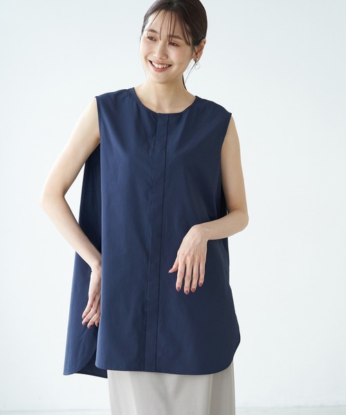 ROPE' PICNIC（ロペピクニック）の「インナーシャツショートプルオーバー（スウェット・レディース・ブラック/オフホワイト/ネイビー・38）」の16枚目の写真