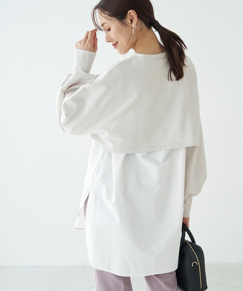 ROPE' PICNIC（ロペピクニック）の「インナーシャツショートプルオーバー（スウェット・レディース・ブラック/オフホワイト/ネイビー・38）」の19枚目の写真