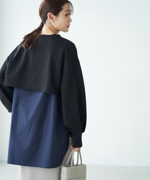 ROPE' PICNIC（ロペピクニック）の「インナーシャツショートプルオーバー（スウェット・レディース・ブラック/オフホワイト/ネイビー・38）」の22枚目の写真