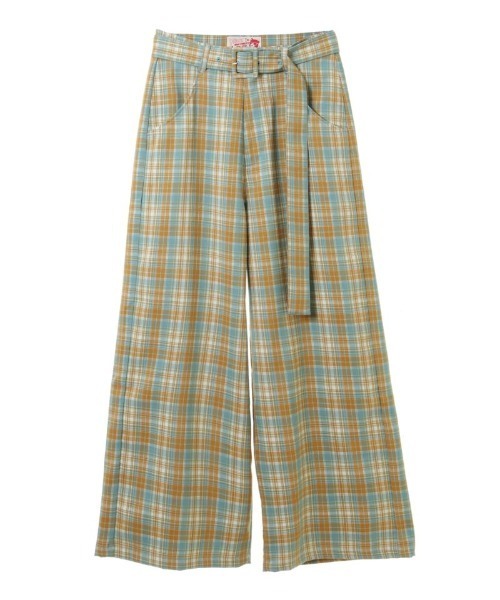 candystripper PLAID WIDE パンツ ベージュ Candy Stripper（キャンディストリッパー）の「PLAID WIDE