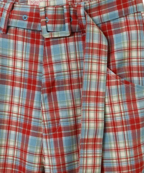 candystripper PLAID WIDE パンツ ベージュ Candy Stripper（キャンディストリッパー）の「PLAID WIDE