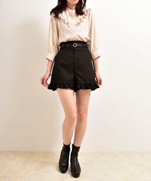 MAJESTIC LEGON（マジェスティックレゴン）の「クラシカルプチフリルブラウス（シャツ/ブラウス・レディース・オフホワイト/アイボリー/ブラック・MEDIUM/SMALL）」の12枚目の写真