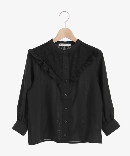 MAJESTIC LEGON（マジェスティックレゴン）の「クラシカルプチフリルブラウス（シャツ/ブラウス・レディース・オフホワイト/アイボリー/ブラック・MEDIUM/SMALL）」の19枚目の写真