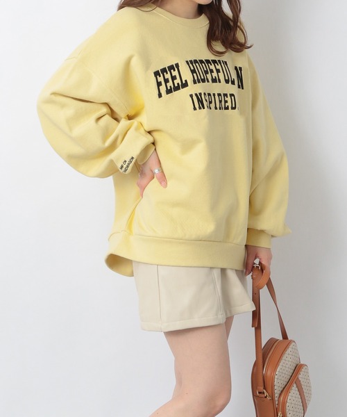 Heather（ヘザー）の「セルフィーウラケアソートロゴスウェット　236936（スウェット・レディース・ホワイト/ブラック/グリーン/イエロー・FREE）」の6枚目の写真