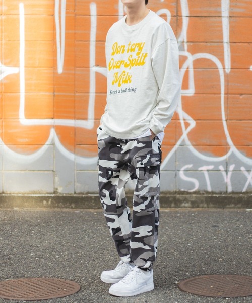 WEGO（ウィゴー）の「WEGO/ロゴプリントロンT（Tシャツ/カットソー・メンズ・オートミール/ワイン・SMALL/MEDIUM/LARGE）」の4枚目の写真