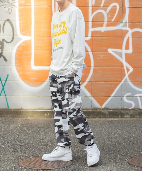 WEGO（ウィゴー）の「WEGO/ロゴプリントロンT（Tシャツ/カットソー・メンズ・オートミール/ワイン・SMALL/MEDIUM/LARGE）」の5枚目の写真