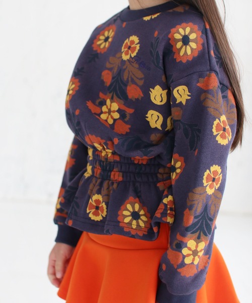 Rora（ローラ）の「エンターテイナー 花柄 スウェット (2color)（スウェット・キッズ・ネイビー/クリーム・120/140/110/130/150/100）」の9枚目の写真