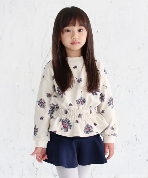 Rora（ローラ）の「エンターテイナー 花柄 スウェット (2color)（スウェット・キッズ・ネイビー/クリーム・120/140/110/130/150/100）」の3枚目の写真