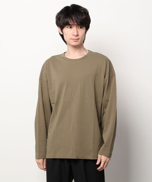 A4A(エーフォーエー)の「A4A エーフォーエー/40s強撚糸ラウンドロングスリーブTシャツ(Tシャツ/カットソー・メンズ・ホワイト/ブラック/カーキ/モカ・FREE)」の4枚目の写真