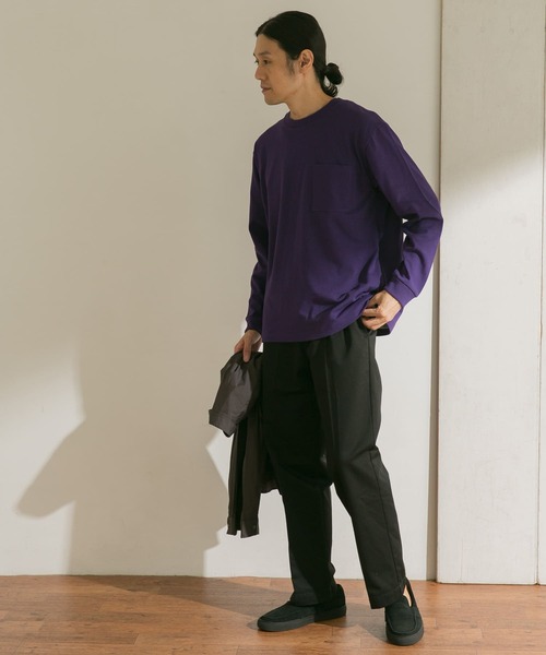 URBAN RESEARCH DOORS(アーバンリサーチドアーズ)の「KEEP-CLEAN 1POCKET LONG-SLEEVE T-SHIRTS(Tシャツ/カットソー・メンズ・パープル/ブルー系その他/ブラック/ホワイト/イエロー系その他・38/40)」の14枚目の写真