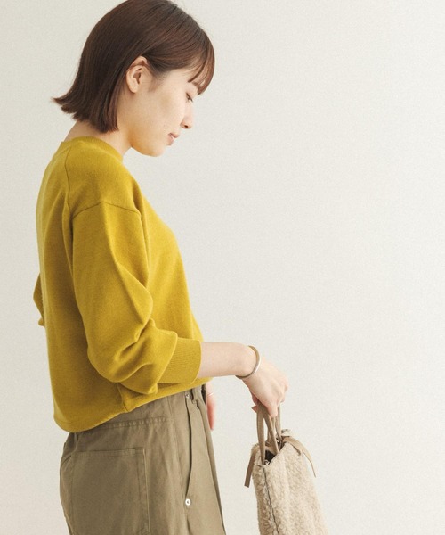 FORK&SPOON（フォークアンドスプーン）の「【一部WEB限定カラー】FORK&SPOON　ウーステッドヤーンクルーネックニット（ニット/セーター・レディース・ブラック/ベージュ系その他/ブルー/イエロー/レッド・ONE）」の4枚目の写真