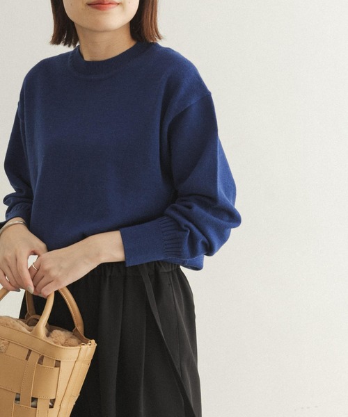 FORK&SPOON（フォークアンドスプーン）の「【一部WEB限定カラー】FORK&SPOON　ウーステッドヤーンクルーネックニット（ニット/セーター・レディース・ブラック/ベージュ系その他/ブルー/イエロー/レッド・ONE）」の3枚目の写真