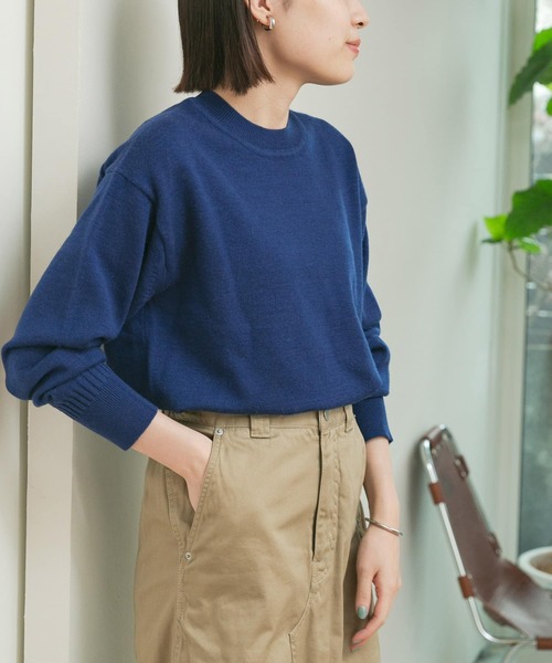 FORK&SPOON（フォークアンドスプーン）の「【一部WEB限定カラー】FORK&SPOON　ウーステッドヤーンクルーネックニット（ニット/セーター・レディース・ブラック/ベージュ系その他/ブルー/イエロー/レッド・ONE）」の22枚目の写真