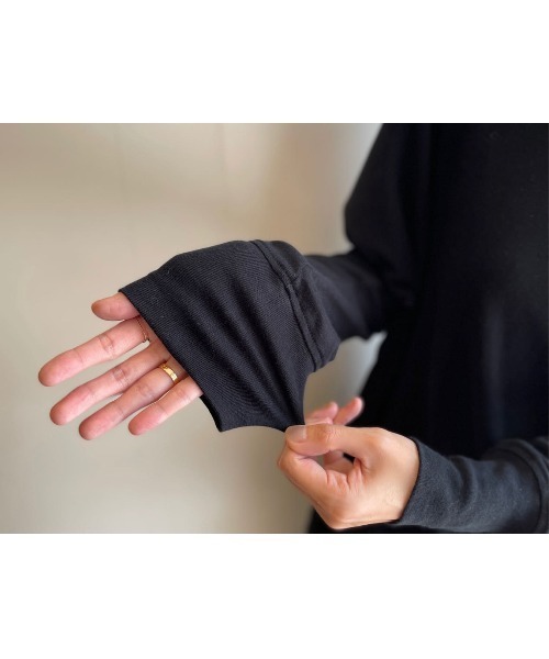 BEARDSLEY（ビアズリー）の「高級綿100％ AWAYUKIクルーネック（Tシャツ/カットソー・レディース・ブラック/ベージュ・FREE）」の3枚目の写真