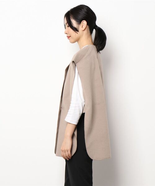 notch.（ノッチ）の「Wフェイスオーバーベスト（その他アウター・レディース・ライトベージュ/ダークブラウン/ブラック・M）」の4枚目の写真