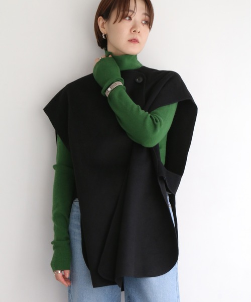 notch.（ノッチ）の「Wフェイスオーバーベスト（その他アウター・レディース・ライトベージュ/ダークブラウン/ブラック・M）」の2枚目の写真