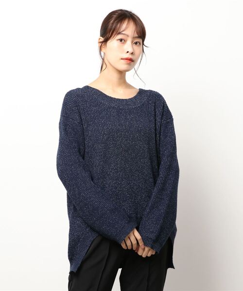 KOBE LETTUCE（コウベレタス）の「前後2way杢カラーニット[C5776]（ニット/セーター・レディース・パープル/ブラウン/ネイビー/ライトベージュ・FREE）」の3枚目の写真