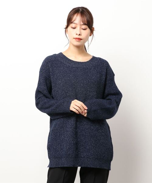 KOBE LETTUCE（コウベレタス）の「前後2way杢カラーニット[C5776]（ニット/セーター・レディース・パープル/ブラウン/ネイビー/ライトベージュ・FREE）」の5枚目の写真