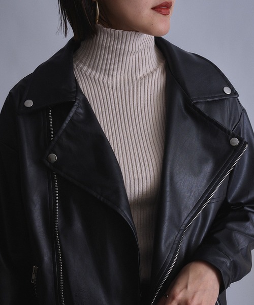 セール】【SETUP7】オーバーサイズライダースジャケット KNF