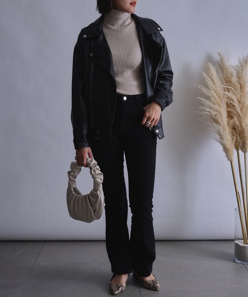 セール】【SETUP7】オーバーサイズライダースジャケット KNF