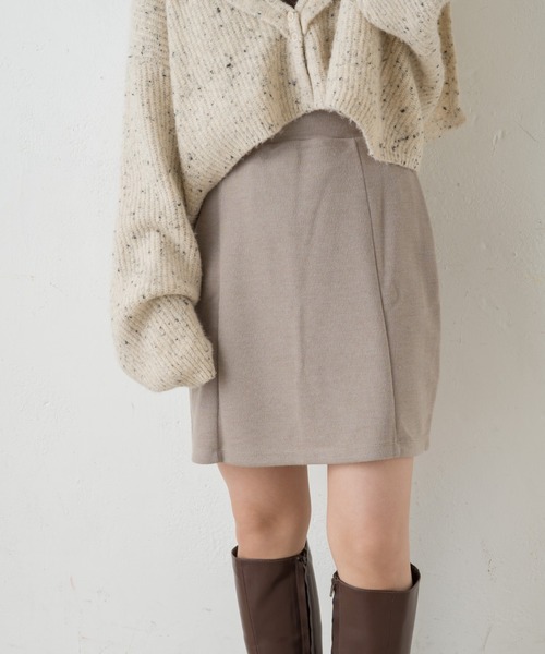 Kastane(カスタネ)の「ストレッチ台形ミニスカート(スカート・レディース・ブラック/グレー系/ダークブラウン・FREE)」の1枚目の写真