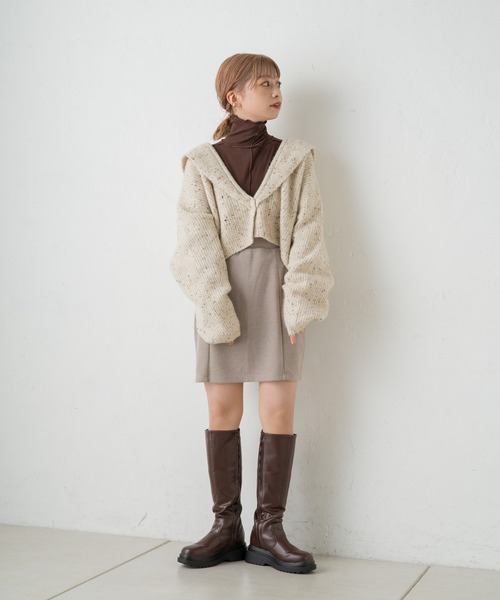 Kastane(カスタネ)の「ストレッチ台形ミニスカート(スカート・レディース・ブラック/グレー系/ダークブラウン・FREE)」の15枚目の写真