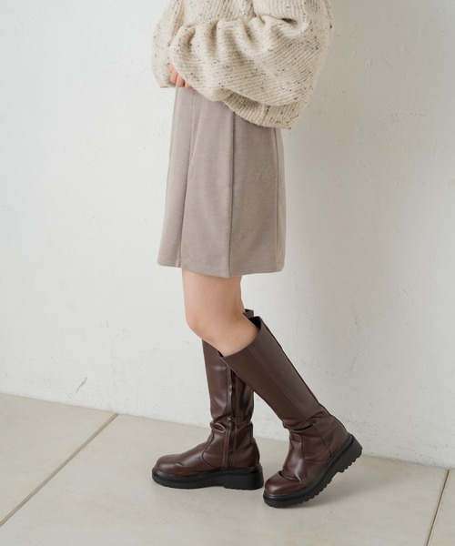 Kastane(カスタネ)の「ストレッチ台形ミニスカート(スカート・レディース・ブラック/グレー系/ダークブラウン・FREE)」の10枚目の写真