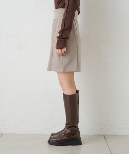 Kastane(カスタネ)の「ストレッチ台形ミニスカート(スカート・レディース・ブラック/グレー系/ダークブラウン・FREE)」の12枚目の写真