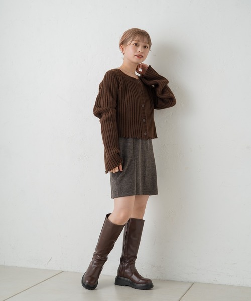 Kastane(カスタネ)の「ストレッチ台形ミニスカート(スカート・レディース・ブラック/グレー系/ダークブラウン・FREE)」の16枚目の写真