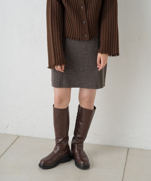 Kastane(カスタネ)の「ストレッチ台形ミニスカート(スカート・レディース・ブラック/グレー系/ダークブラウン・FREE)」の11枚目の写真