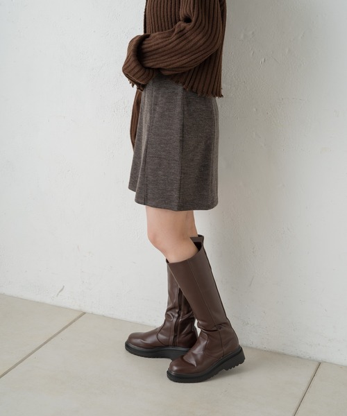 Kastane(カスタネ)の「ストレッチ台形ミニスカート(スカート・レディース・ブラック/グレー系/ダークブラウン・FREE)」の13枚目の写真