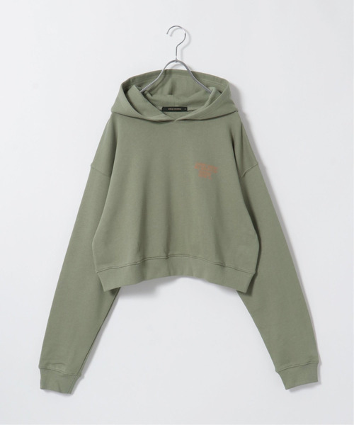 VENCEEXCHANGE（ヴァンスエクスチェンジ）の「ショート丈カレッジロゴパーカー（パーカー・レディース・オフホワイト/ダークオリーブ/ブラック・M）」の10枚目の写真