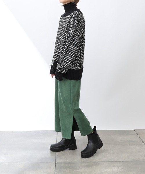 COLONY 2139(コロニートゥーワンスリーナイン)の「バイカラージャガードニットプルオーバー(ニット/セーター・レディース・ブラック/ベージュ/グリーン・MEDIUM/LARGE)」の13枚目の写真