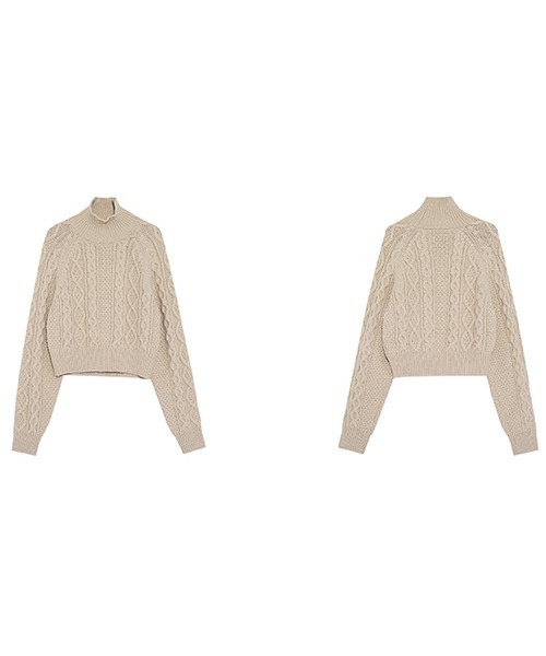 Fano Studios(ファノ ストゥディオズ)の「【Fano Studios】High neck cable short knit FD21S063(ニット/セーター・レディース・ベージュ・M/S/L)」の15枚目の写真