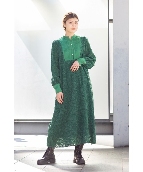 mag.by c（マグバイシー）の「(mag.by c)カットジャカードワンピース（ワンピース・レディース・ホワイト系その他/グリーン・ONE SIZE）」の13枚目の写真