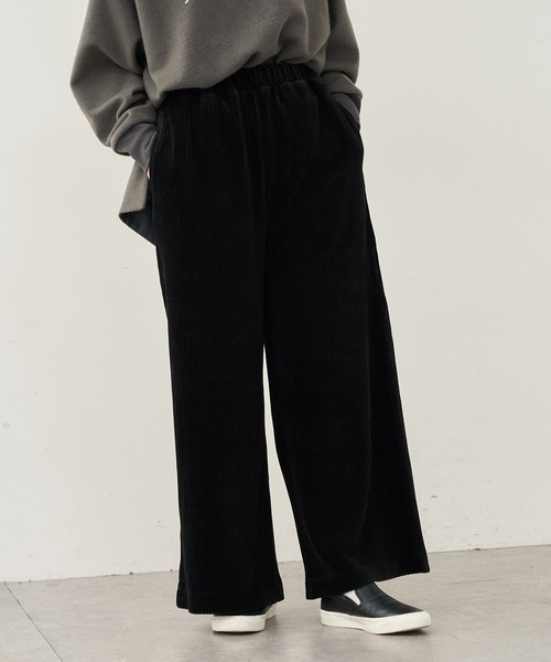 PUAL CE CIN（ピュアルセシン）の「カットコールストレッチワイドパンツ（その他パンツ・レディース・ブラック/グレー/アイボリー・FREE）」の2枚目の写真