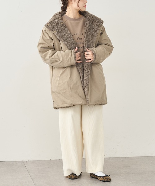 PUAL CE CIN（ピュアルセシン）の「カットコールストレッチワイドパンツ（その他パンツ・レディース・ブラック/グレー/アイボリー・FREE）」の4枚目の写真