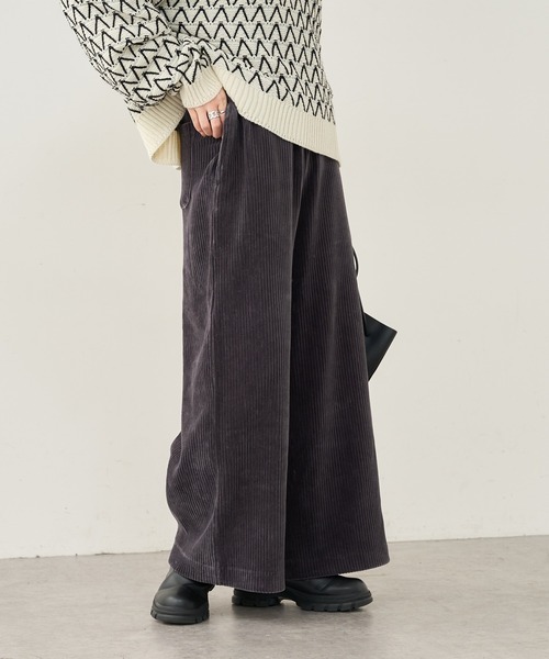 PUAL CE CIN（ピュアルセシン）の「カットコールストレッチワイドパンツ（その他パンツ・レディース・ブラック/グレー/アイボリー・FREE）」の10枚目の写真